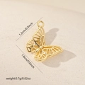 Macro detail of gold butterfly charm with 1.2cm by 1.6cm dimensions and 0.7g weight - Butterfly Style (MYPJ66030(i-E1)) / Gold