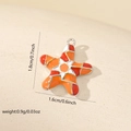 Close-up of a colorful enamel starfish pendant with dimension labels and sand texture - Multi-Color Enamel White Gold Sea Star (White Gold MYCSAM265(i-C2))