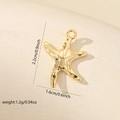 Macro detail of a gold starfish pendant showing its size 2.2cm and light weight 1.2g - Glossy Gold Sea Star (Gold MYLP-3822(i-D2))