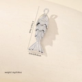Macro detail of articulated koi fish pendant with scales and dimensions 2.7x0.9cm - Platinum Koi Fish Style (MYCSAM242)