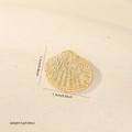 Detailed view of a gold shell charm showing fine textures and technical dimensions - Gold 3D Shell Style (MYCQJH68)