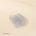 Macro detail of 1.3cm silver plated shell pendant with textured finish for DIY jewelry - Silver 3D Shell Style (MYCQJH68)