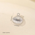 Macro view of shell-shaped silver-plated metal pendant showing 1.3cm x 1.2cm dimensions - Silver Shell Style (MYP15931)