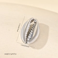 Macro view of a silver shell charm with size 1.7x1.2cm and weight 2.1g for DIY jewelry - Silver Mirror Shell Style (MYP25407)