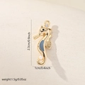 Detaillierte Seepferdchen-Anhänger Maße mit Perle und Zirkonia Akzenten, 2,3 cm Höhe - Emaille Seepferdchen (Gold)