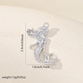 Makrofoto von Silber-Seepferdchen-Anhänger mit Maßen 2.3cm x 1.8cm für DIY-Schmuck - Meerjungfrau-Stil (Weißgold)