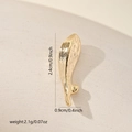 Detailed view of golden koi fish charm with brushed metal texture and size dimensions - Brushed Curved Style (MYCBK3743) / Gold
