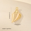 Macro detail of a gold conch shell pendant showing 2.1cm size and 1.3g weight specs - Mirror Finish Conch (MYCDNE533) / Gold