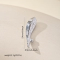 Detail shot of silver koi fish metal pendant with dimensions for DIY jewelry making - Brushed Curved Style (MYCBK3743) / White Gold