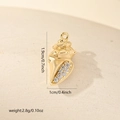 Detailed view of conch shell pendant with dimensions 1.9cm by 1.0cm and weight 2.8g - Zirconia Inlaid Conch (MYCDNE560) / Gold