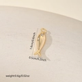 Macro shot of a gold-plated koi fish pendant with cubic zirconia and size dimensions - Small Fish Style (MYCDNE586) / Gold