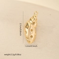 Macro detail of conch pendant charm with dimensions 2.1cm height and 1.2cm width - Textured Large Conch (MYP25367) / Gold