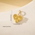 Detail showing a yellow heart zircon pendant with gold finish, 1.9cm height dimensions - Gold Yellow
