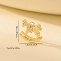 Ciondolo a cavallo in oro lucido per gioielli fai da te con dettagli di 1,2 cm e 1g - Stile Cavallo a Dondolo (MYP15920) / Oro