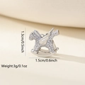 Macro detail of silver winged rocking horse pendant with rhinestones and measurements - 1 Piece / Platinum Rocking Horse (MYCBK3899)