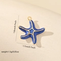 Blue enamel starfish pendant in gold plated copper with measurements 1.8x1.7cm - Dark Blue Enamel Gold Sea Star (True Gold Blue MYCSAM264(i-B2))