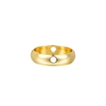 Golden DIY jewelry ring connector with double holes in a polished mirror finish - Outer Diameter 6mm Inner Diameter 4mm / Gold