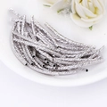 Perline metalliche curve con taglio diamantato argento per creazione di gioielli fai-da-te - 2×20MM / Oro Bianco