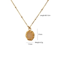 Detailed view of 14K gold plated necklace with 11x17mm oval gemstone pendant and measurements - Rose Quartz