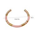 Brazalete de esmalte rosa estilo bambú con diámetro de 68mm y peso de 26g - Rosa