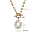 Gold OT toggle necklace with shell pendant and chunky chain, length 40+5cm - Gold Toggle Clasp Necklace