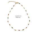 Detail of colorful beaded stainless steel chain with lobster clasp and S.Steel tag - Colorful Natural Stone Necklace