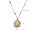 Golden chain necklace featuring a sun-shaped pendant with white natural stone inlay - Sun Pendant White Stone Necklace