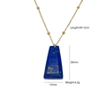 Collar con colgante de lapislázuli trapezoide y cadena de bolas dorada con medidas - Lapislázuli