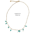 Double-layered golden amazonite pendant necklace set in stainless steel with bead accents - Amazonite Necklace