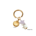 Detail of titanium steel hoop earring with shell and star charms weighing 2.6g - Shell and Stars Pendant Style (2)
