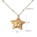 Golden star pendant necklace with colorful stones on a 40 plus 5cm beaded chain - Gold Star Pendant Necklace (4)