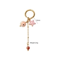 Golden drop earrings with 12mm hoop featuring pink evil eye and starfish pendants - Evil Eye Starfish and Stone Bead Style (5)