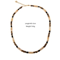 Collar de cuentas de ojo de tigre con cierre de mosquetón y cadena ajustable de 40+5cm - Estilo de Cuentas Multicolor (6)