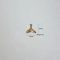Golden dolphin tail pendant in hammered stainless steel, size 12mm with hanging loop - Fish Tail Style (2)