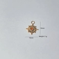 Detail of 18k gold sunburst pendant with red stone, dimensions 18x15mm and 1.1g weight - Orange Gem Sunburst Pendant Only (Without Chain) (3)