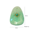 Waterdrop-shaped green stone pendant with gold star inlay, 35mm height, 23mm width, 5.1g - Starlight Inlaid Teardrop Shape Style (10)