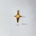 Gold plated stainless steel star pendant with yellow enamel and 27mm height dimensions - Yellow Four-pointed Star Style (3)