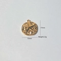 Golden sea urchin starfish pendant in vacuum plated stainless steel for DIY jewelry - Gold Sand Dollar Pendant (6)