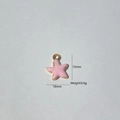 Detailed view of pink enamel starfish pendant in gold plated stainless steel, size 15x10mm - Pink Enamel Starfish (7)