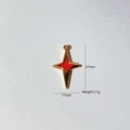 Detailed view of red star pendant showing 27mm height and 17mm width measurements - Red Four-pointed Star Style (5)