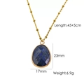 Detail view of lapis lazuli drop pendant necklace with 45+5cm chain dimensions and weight - Lapis Lazuli Necklace