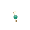 5mm green turquoise stone pendant with gold vacuum plated metal for DIY jewelry making - 5mm Natural Texture Round Bead Connector Style (12)