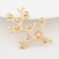 Detail van koraalvormige messing brochebasis met gouden plating en DIY-montages - 48x30mm / Goud