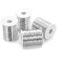 Four rolls of silver copper jewelry wires on white plastic spools for DIY jewelry making - 0.6mm / Platinum