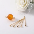 DIY jewelry making kit featuring gold T-pins and translucent orange agate bead detail - 45mm / Gold Ball Head Pin