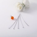Silver ball head pins and orange translucent bead pendant for DIY jewelry making - 45mm / White Gold Ball Head Pin