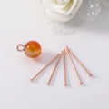 Chiodini a testa piatta oro rosa e perla arancione per creazione gioielli fai-da-te - Chiodino a T Oro Rosa
