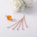 Accessori gioielli fai-da-te oro rosa con ciondolo ambra e perni a testa tonda - Testa a Sfera Oro Rosa