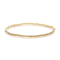 Bracciale elastico minimalista placcato oro 14K con perline per uomo e donna lucido - Oro 2mm