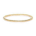 Bracciale minimalista con perline placcate in oro 14K lucido su uno sfondo bianco pulito - Oro 3mm